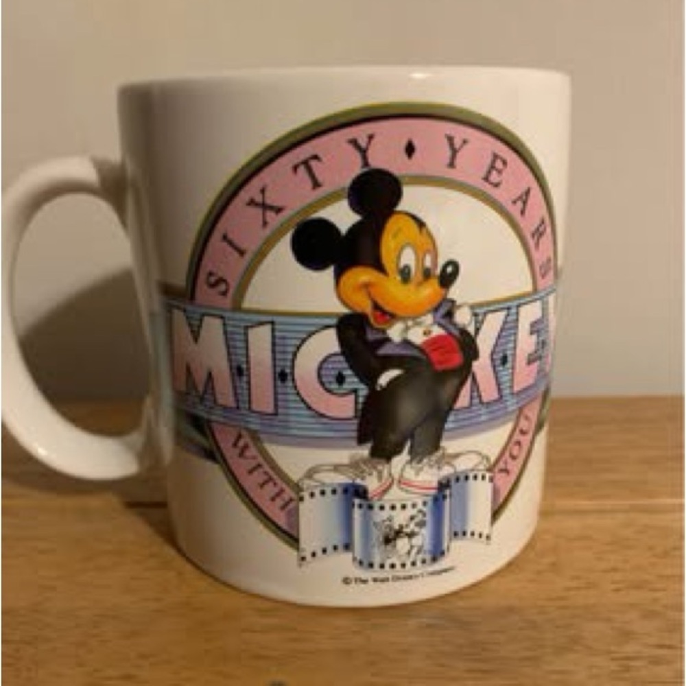 Disney Walt Disney Mickey Mouse Sixty Years With You Coffee Cup 1988 Vin…